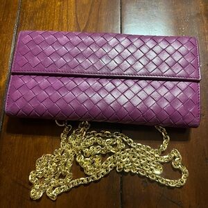 Bottega Veneta Intrecciato purple wallet